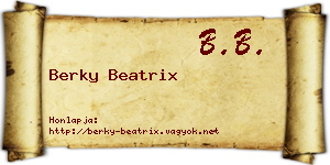 Berky Beatrix névjegykártya